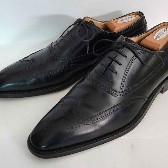 Gravati Black Leather Handmade Italian Cap Toe Wingtip Dress Shoes Size US 11.5N main image 7